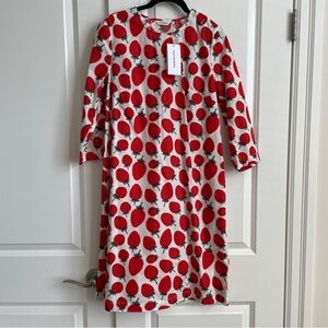 Marimekko Iltatori Mansikka Strawberry Print Dress